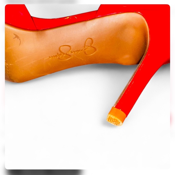 Jessica Simpson Prizma Red Patent D'Orsay Pumps Size 7 Excellent Cond Bold chic - Picture 10 of 13